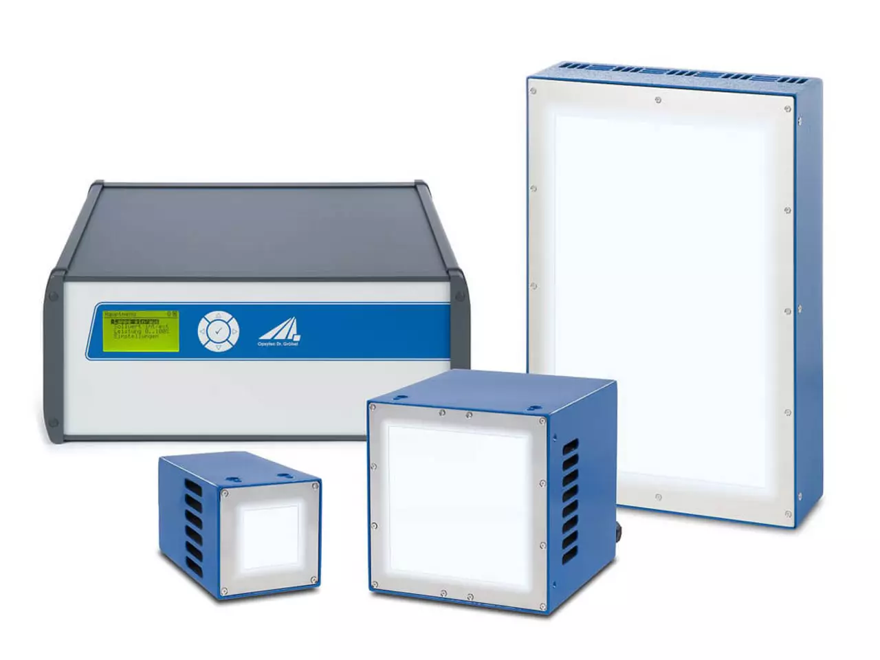 Air-cooled UV-LED light source with up to 8W/cm²